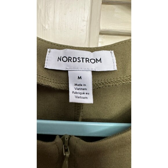 Nordstrom Topstitch Detail Sleeveless Linen Blend Maxi Dress Olive - SZ M - Picture 2 of 6